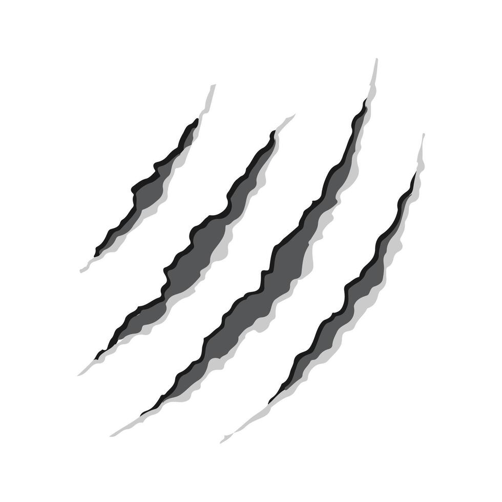 Claws scratches - isolated on white background. Claws scratching animal illustration. vector