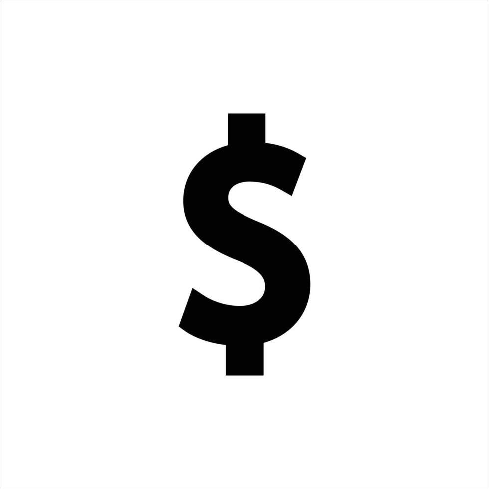 a black dollar sign on a white background vector