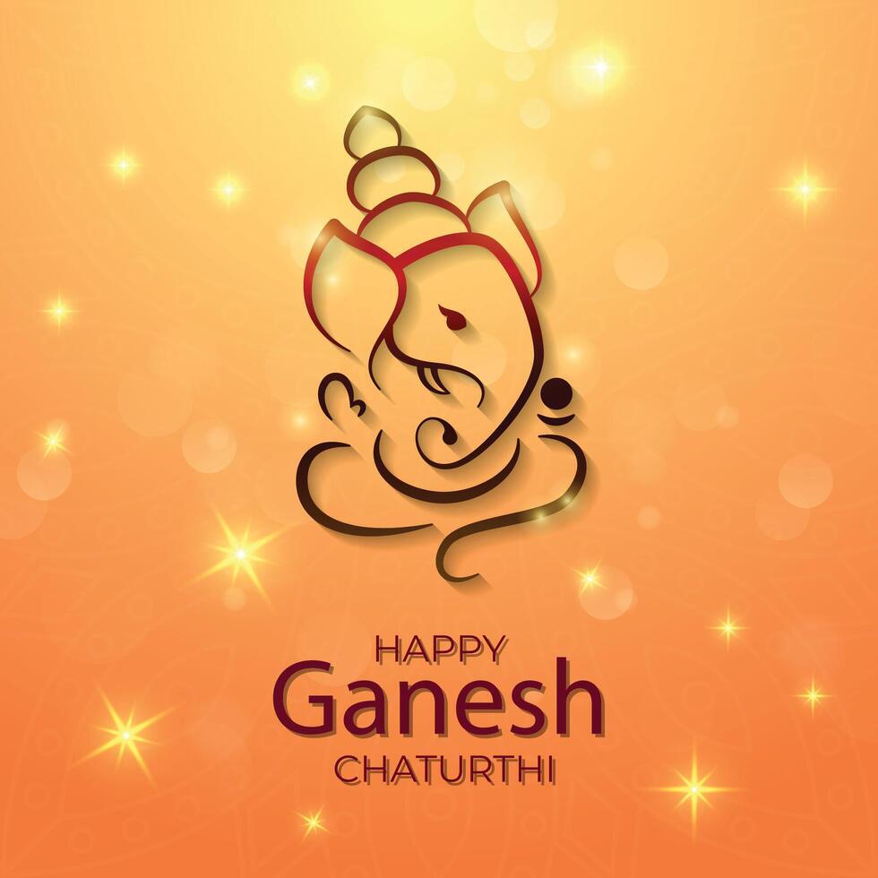 illustration of Lord Ganpati for Ganesh Chaturthi festival of India. vector