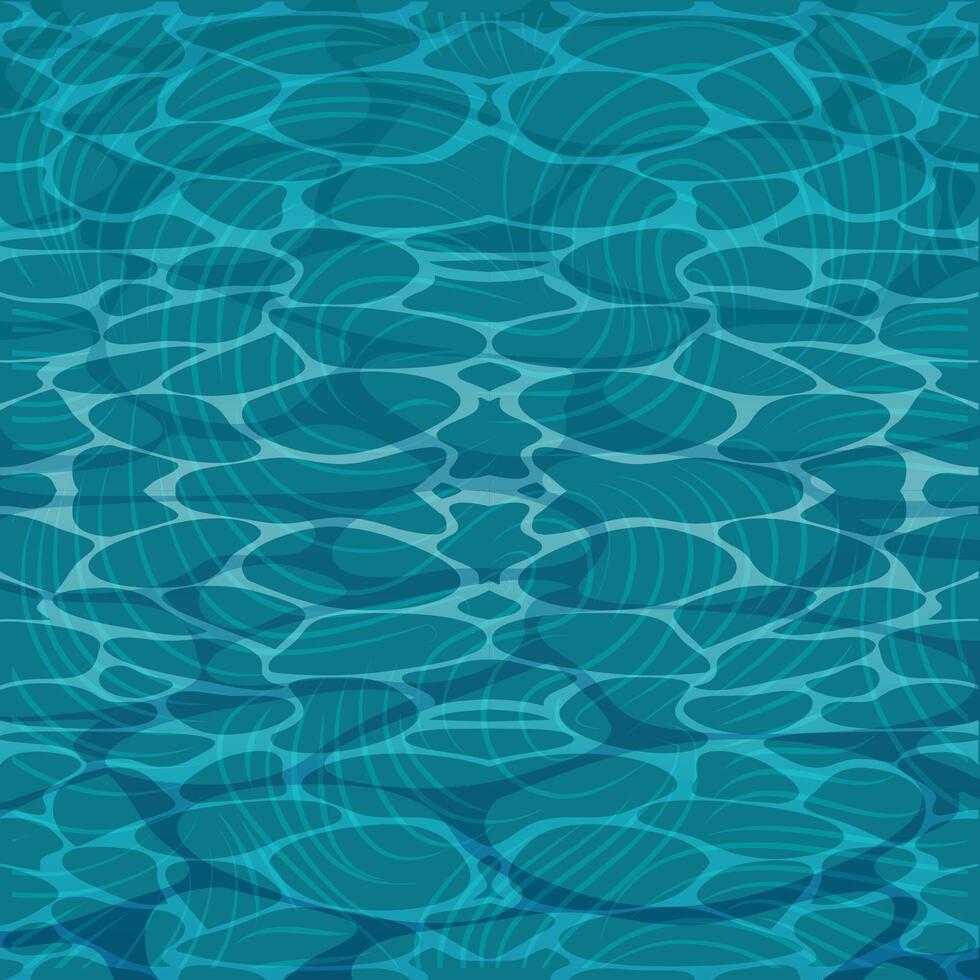 a blue water surface with a pattern of waves in the middle. vector