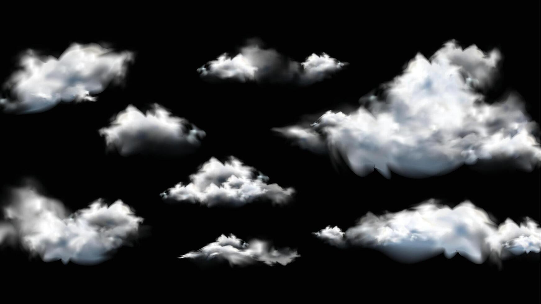 a cloud that is in the sky with the sun shining through it on black background. vector