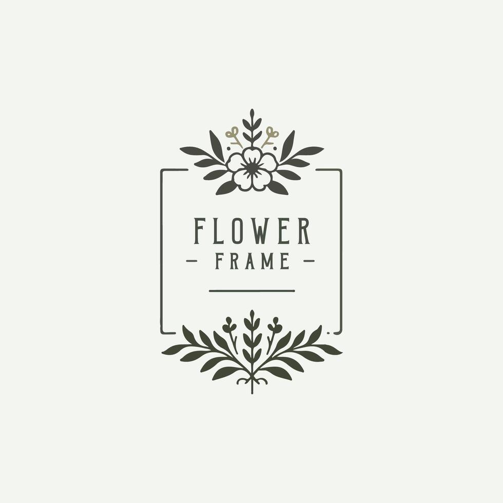 Minimal Flower Frame vector