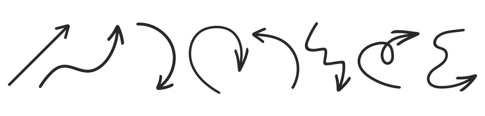 Collection of hand drawn arrow designs vector