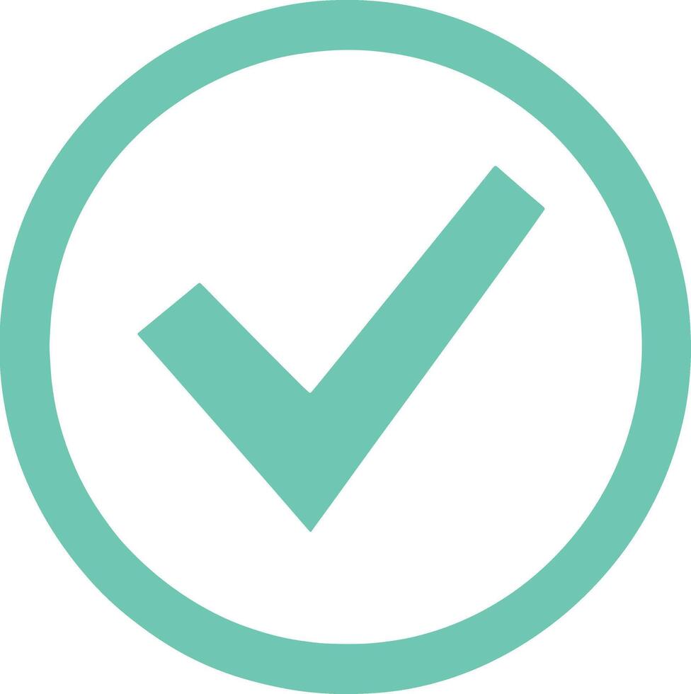 Check mark icon green vector