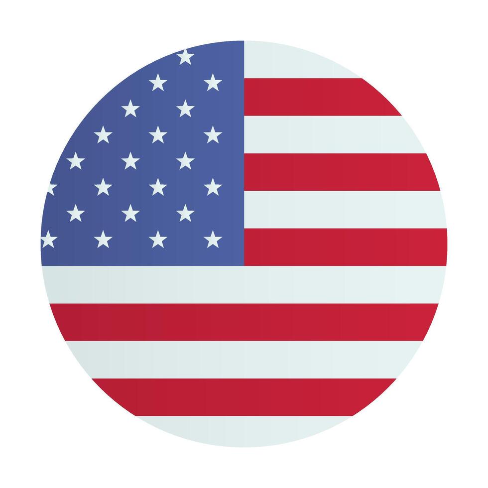 United States of America flag. National flag of USA . Circle sign emblem identity vector