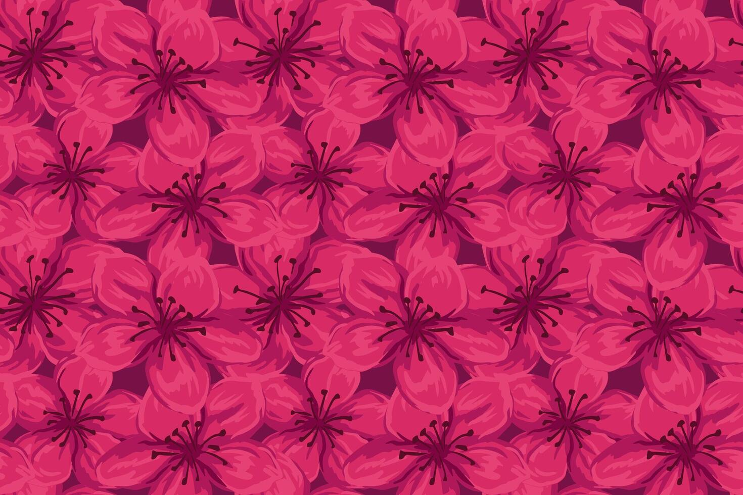 Burgundy seamless florals pattern. hand drawing. Abstract artistic shapes flowers print. Designs ornament for textiles, fabric, cover vector