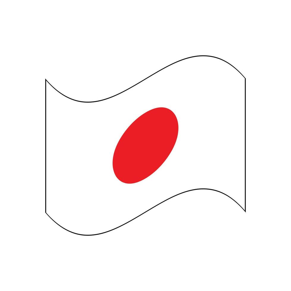 Waving flag of Japan Country. vector