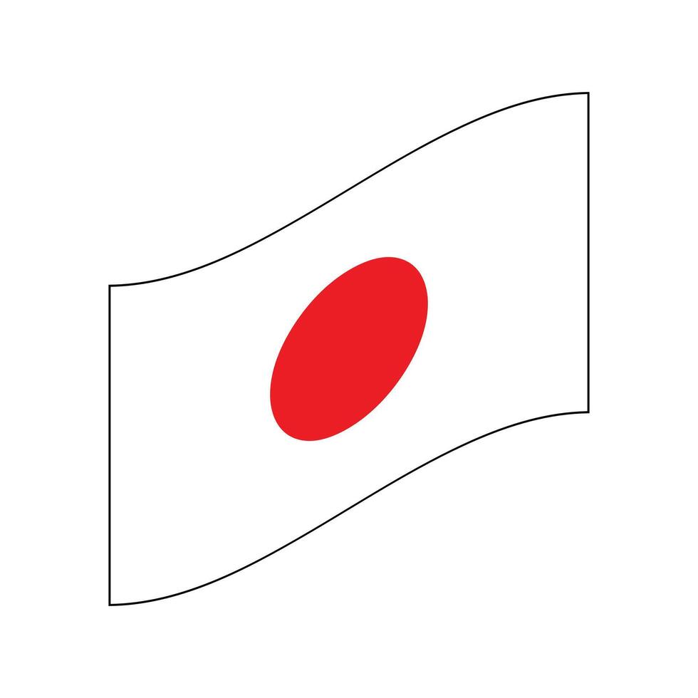 Waving flag of Japan. vector