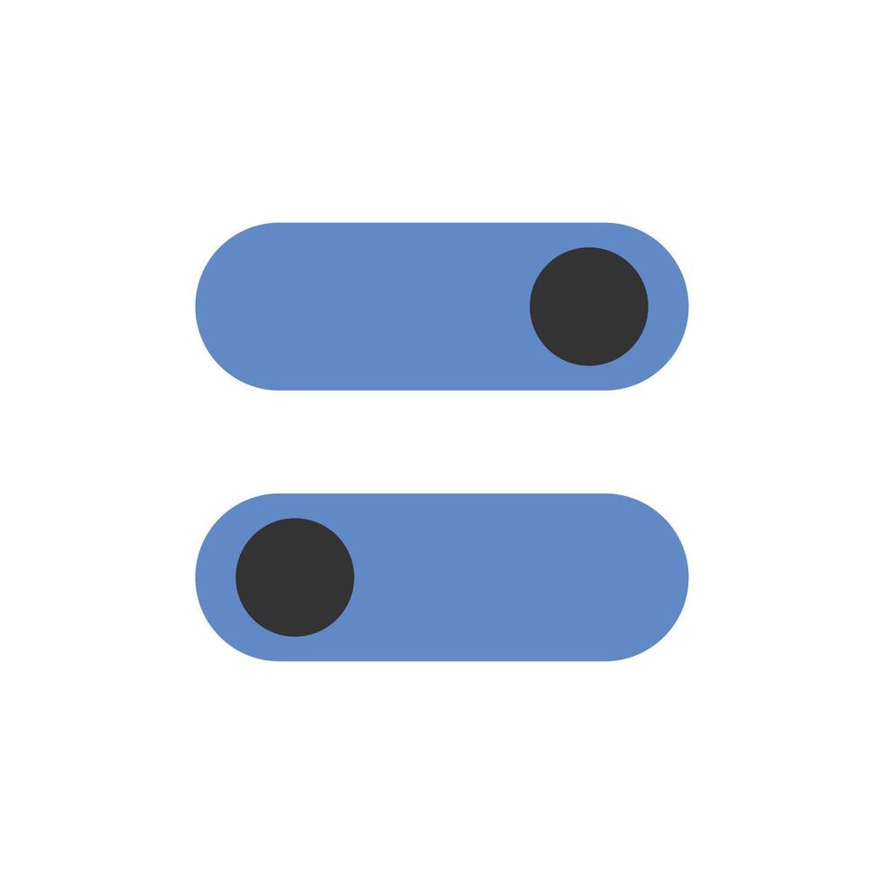On and off toggle switch button, trending design interface element icon, mode switch button. vector
