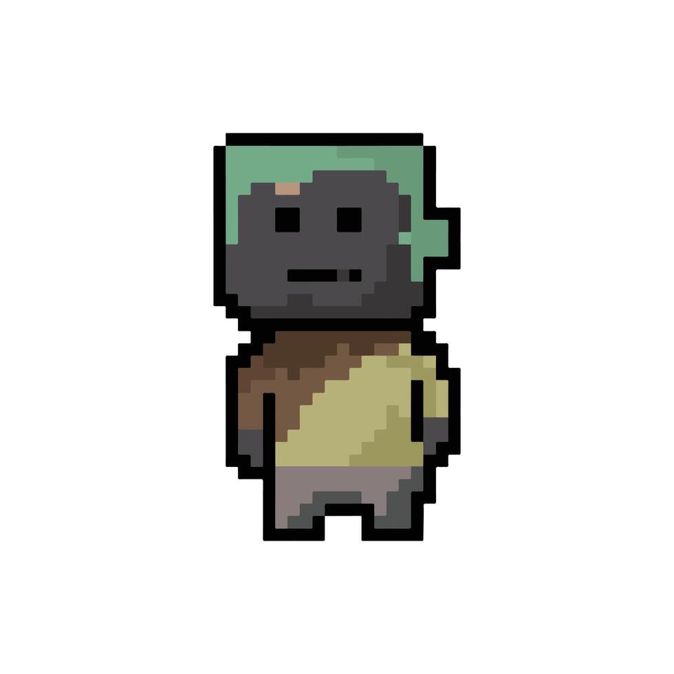Pixel art style character. Isolated illustration vector