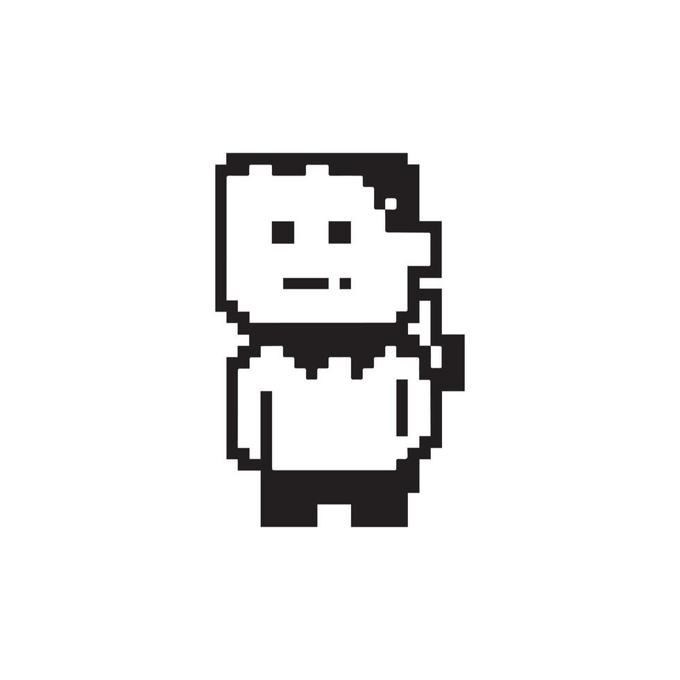 Pixel Art Characters Illustration vector