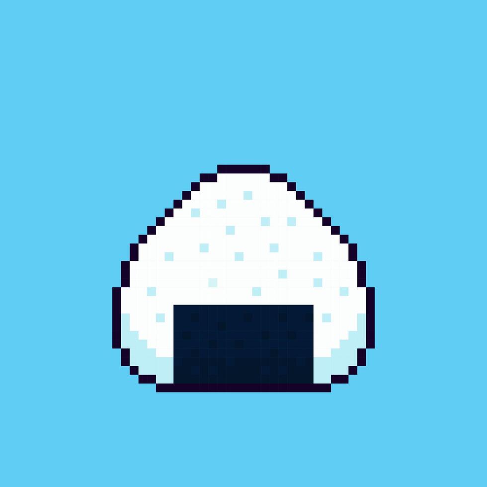 Pixel art onigiri game asset design vector