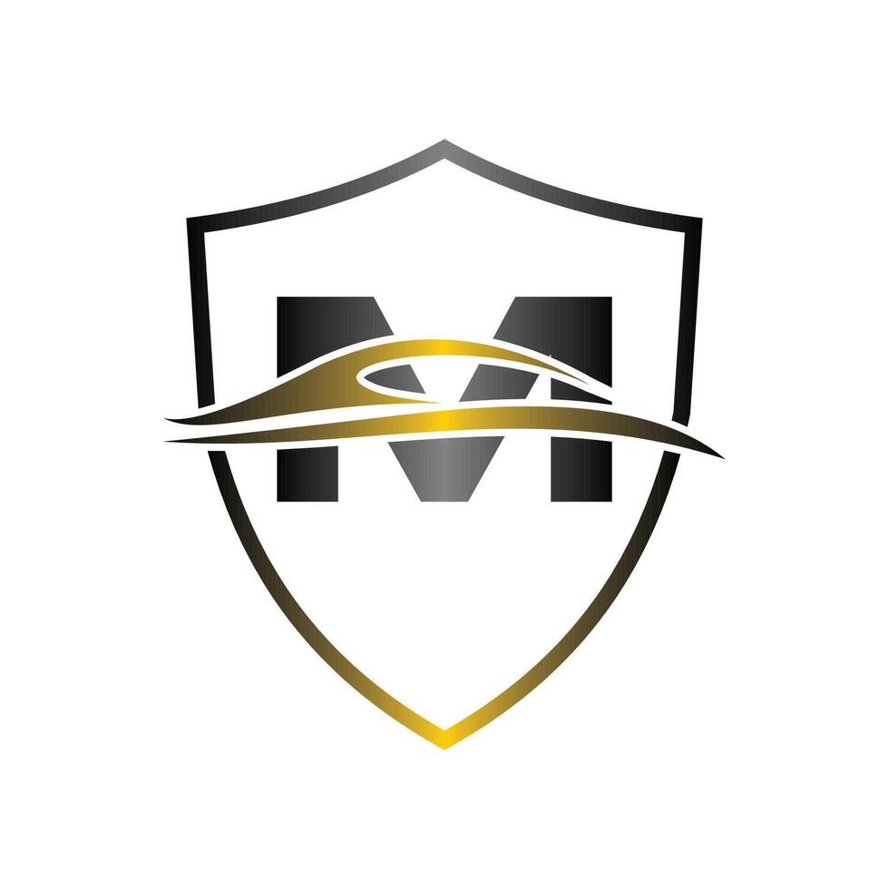 Initial M Car Auto Secure Modern Geometric Business Creative Design Logo vector