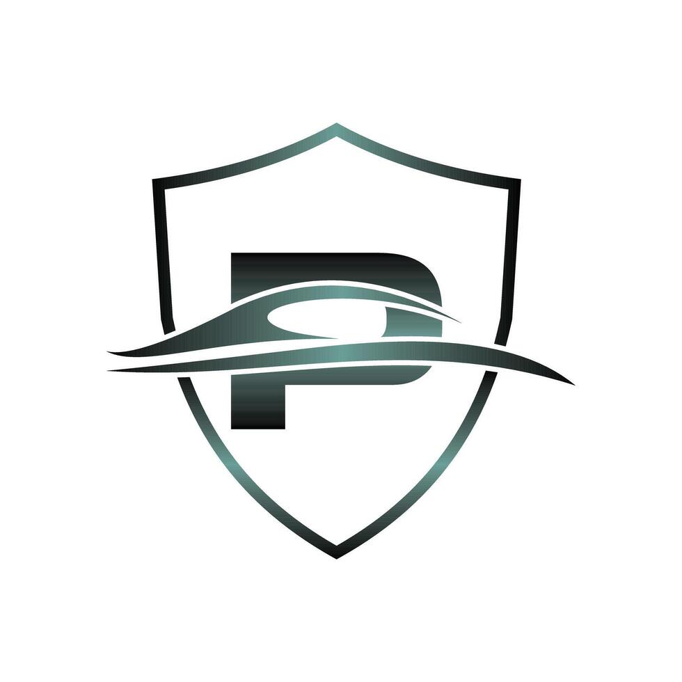 Letter P Car Shield Auto Geometric Simplicity Business Creative Design Logo vector