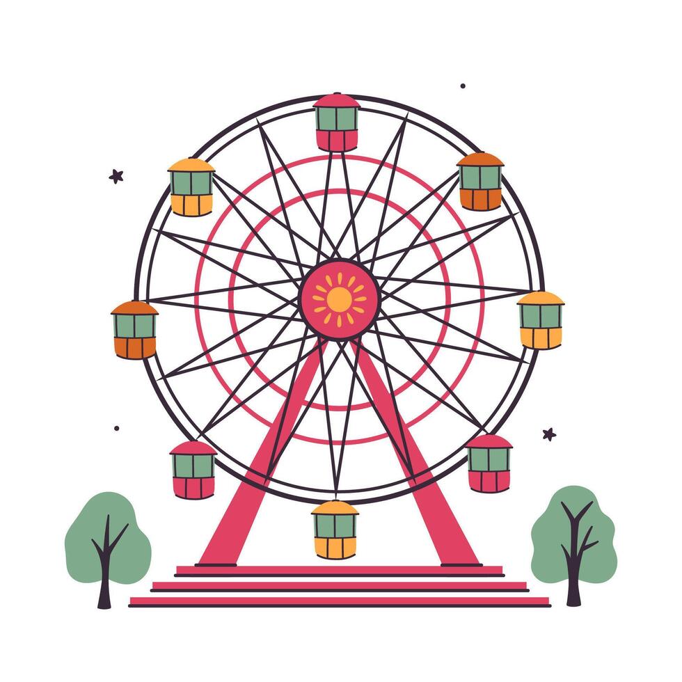 Ferris wheel isolate on white background. graphics. vector