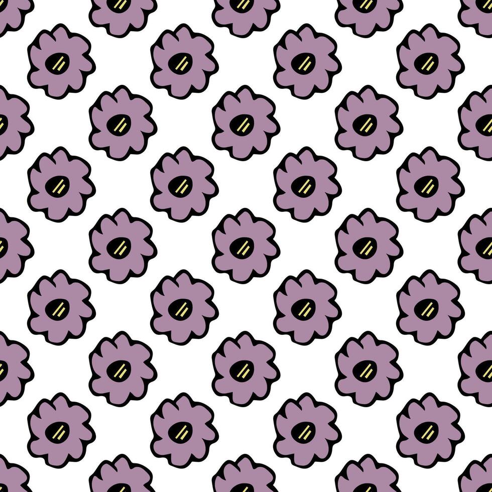 Summer seamless pattern with flowers doodle for decorative print, wrapping paper, greeting cards, wallpaper and fabric vector