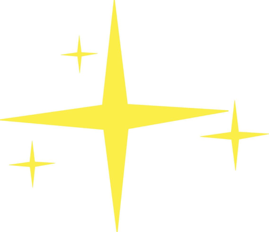 Flat sparkling stars illustration. Good for stickers, icon, design vector