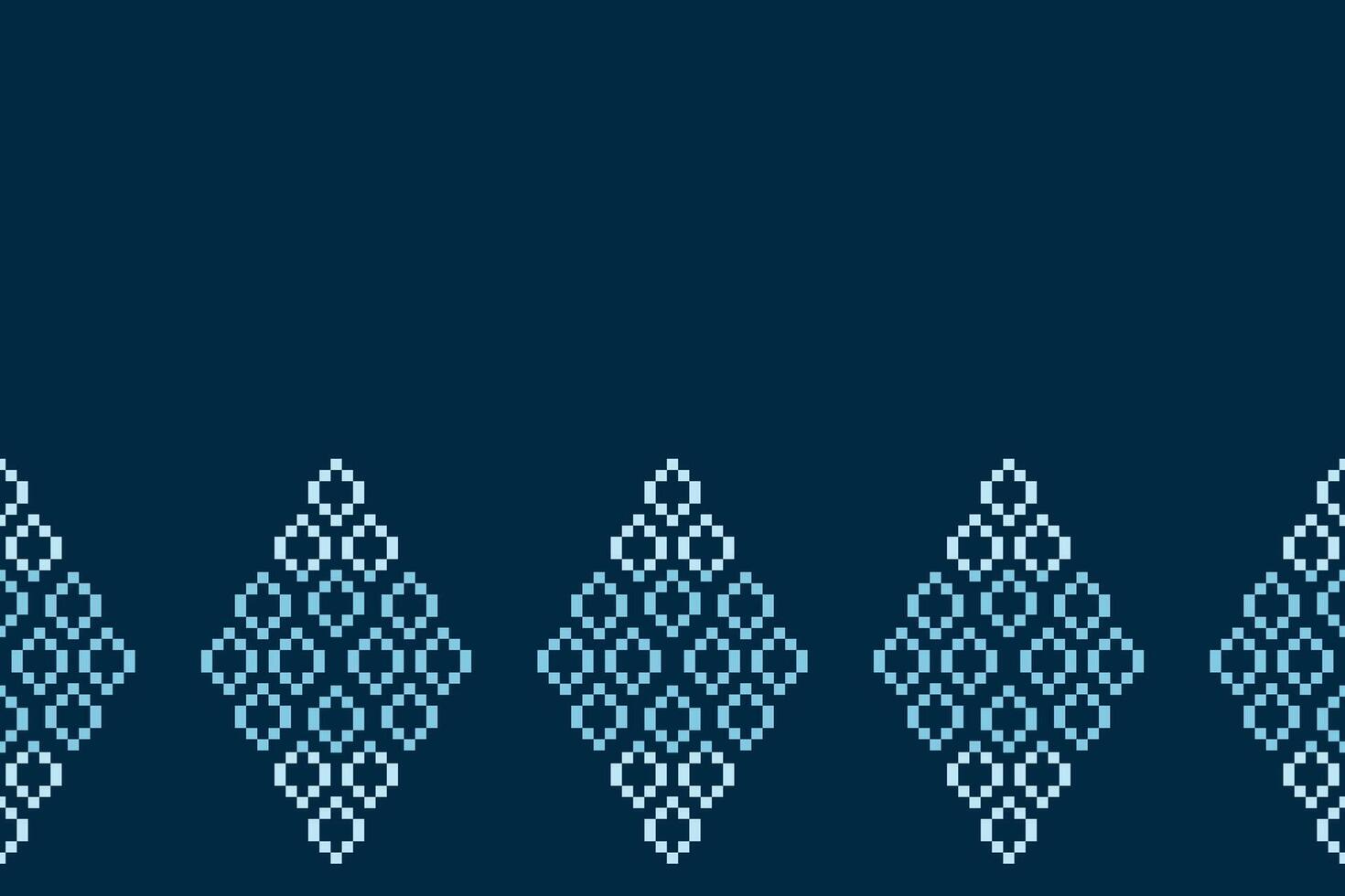 Ethnic motifs ikat geometric fabric pattern cross stitch.Ikat embroidery Ethnic oriental Pixel blue background.Abstract,wallpaper 15.8 1. vector