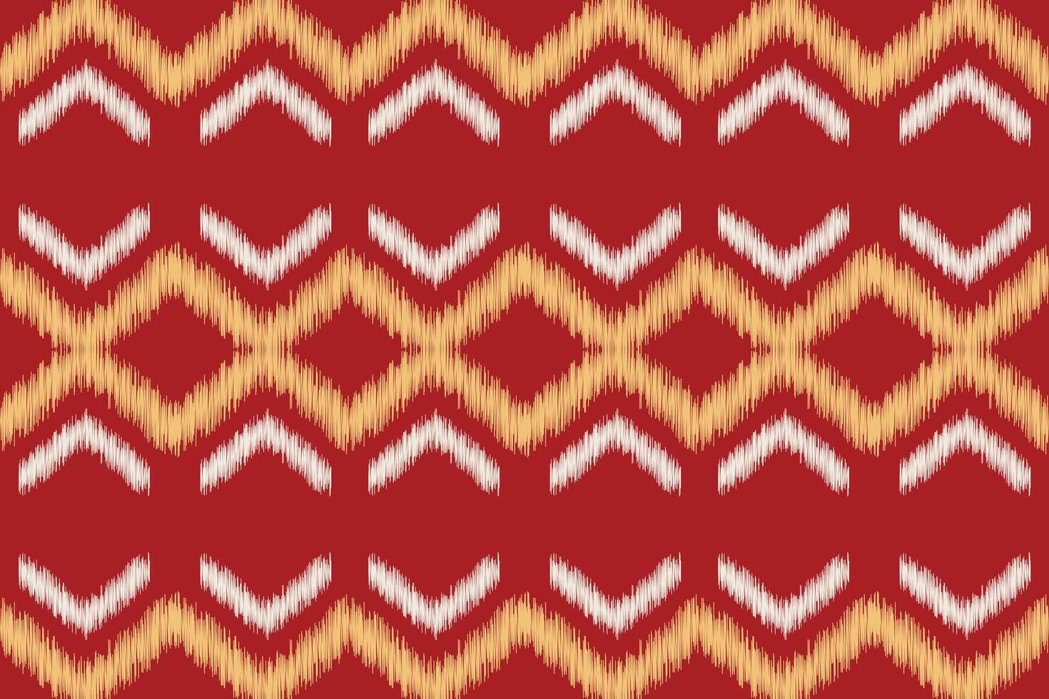 Traditional Ethnic ikat motif fabric pattern geometric style.African Ikat embroidery Ethnic oriental pattern red background wallpaper. Abstract.Frame,decor. vector