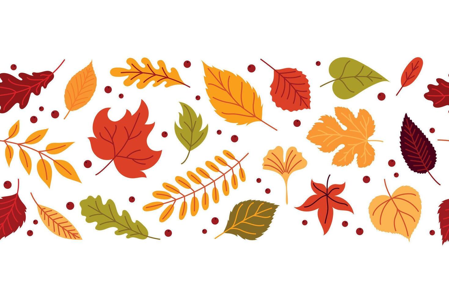 Seamless pattern with autumn leaves vector