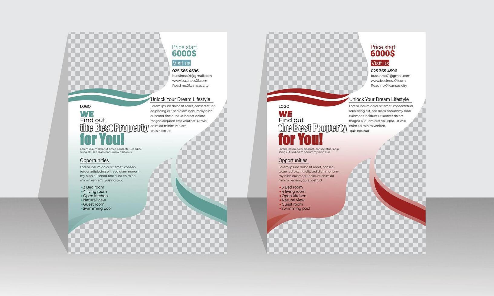 elegant real estate flyer design vector