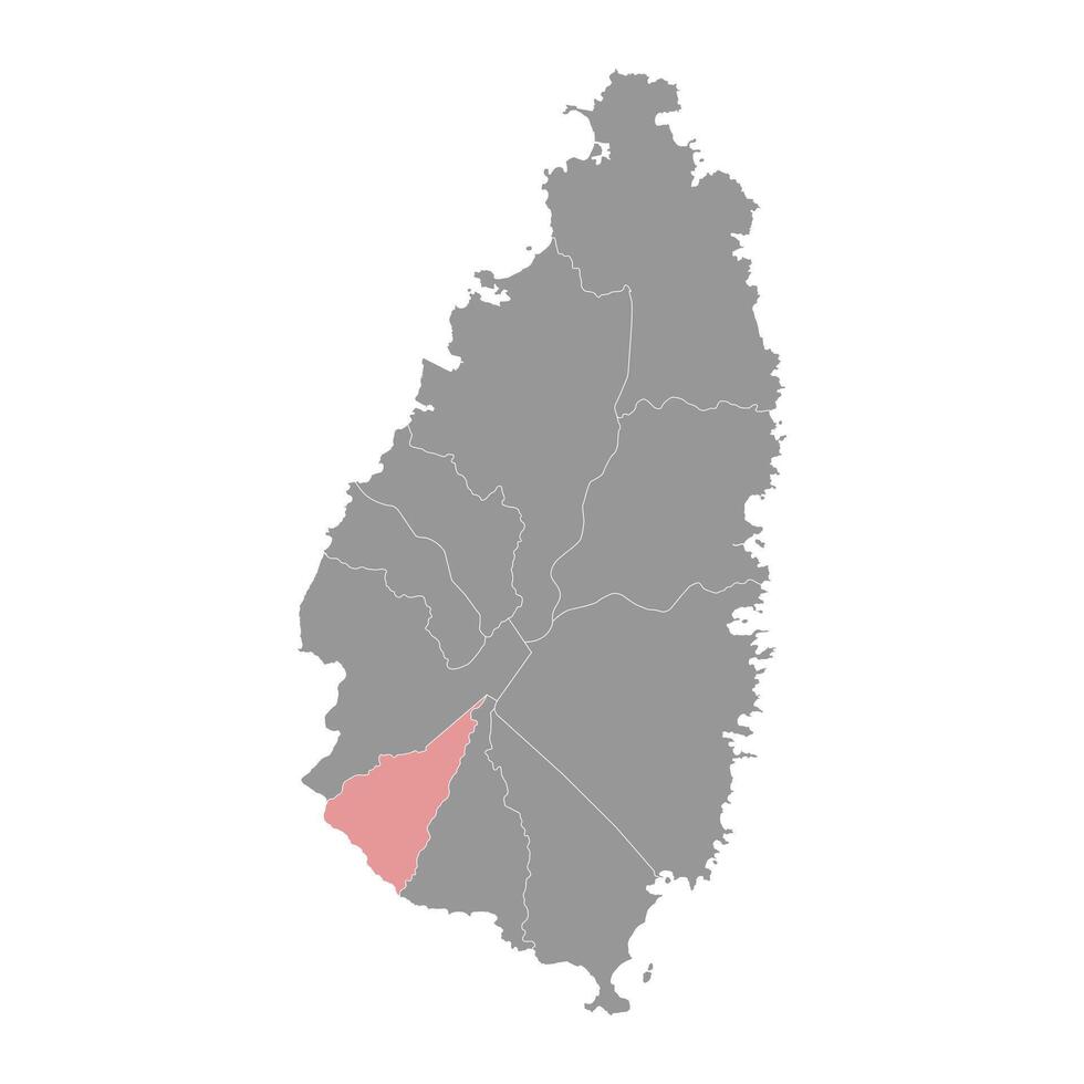 Choiseul district map, administrative division of Saint Lucia. illustration. vector