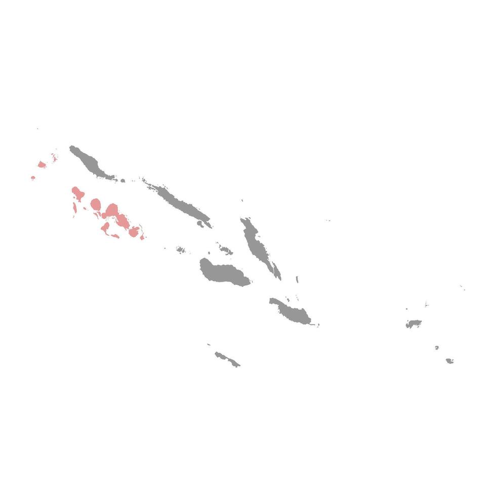 Western province map, administrative division of Solomon Islands. illustration. vector