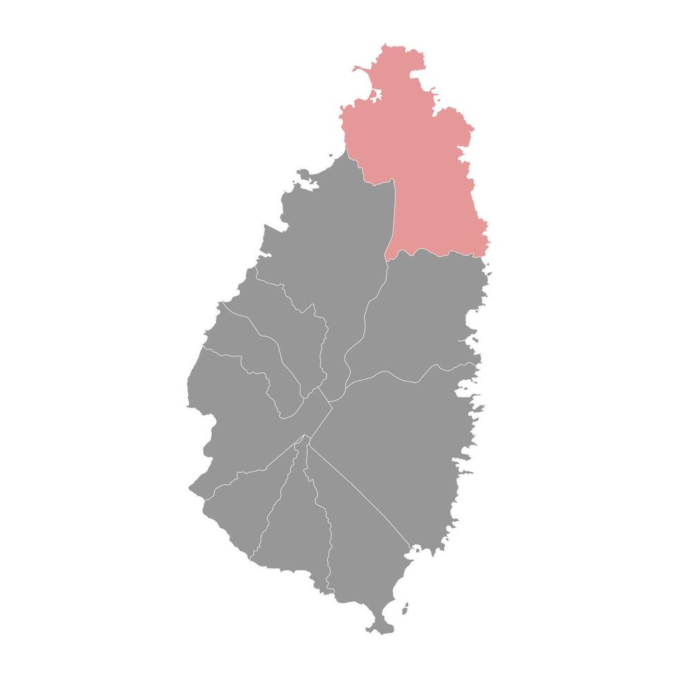 Gros Islet district map, administrative division of Saint Lucia. illustration. vector