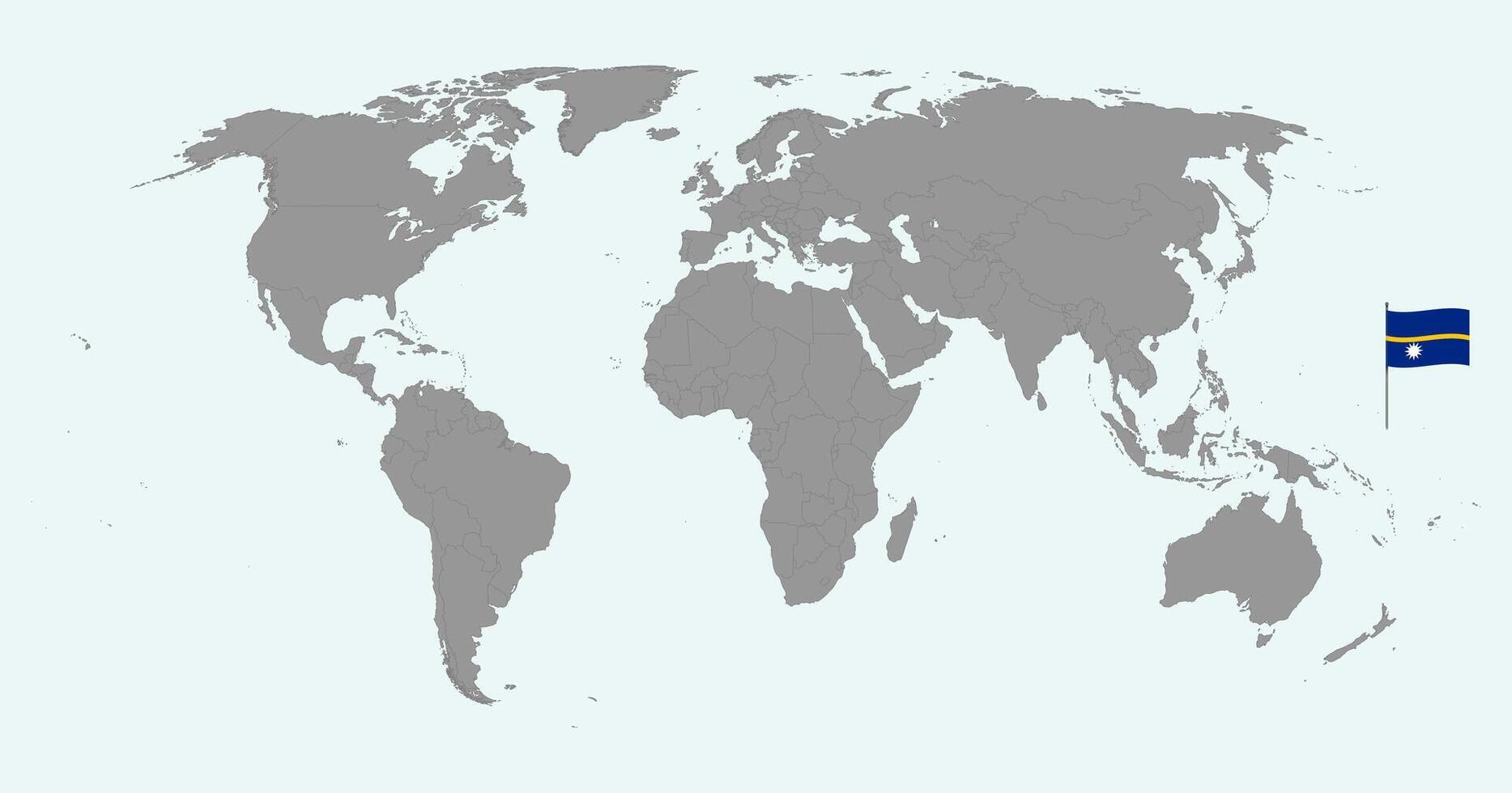 Pin map with Nauru flag on world map. illustration. vector