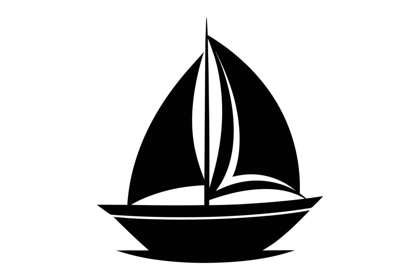 Sailboat silhouette Illustration Background vector