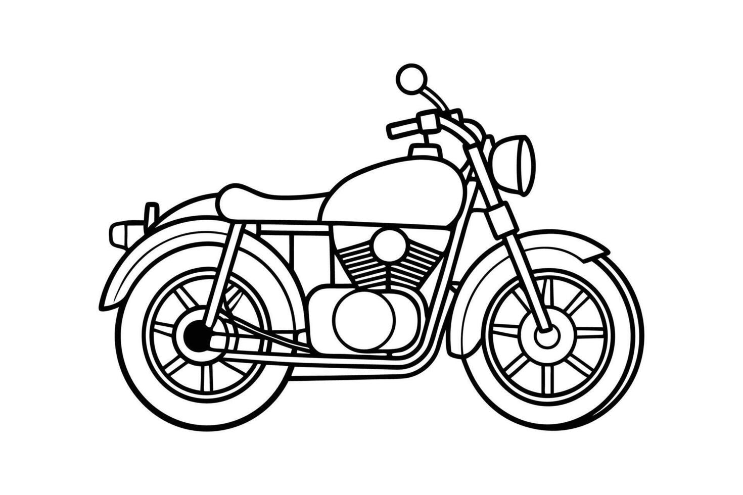 Motorcycle Line Art Illustration Background vector