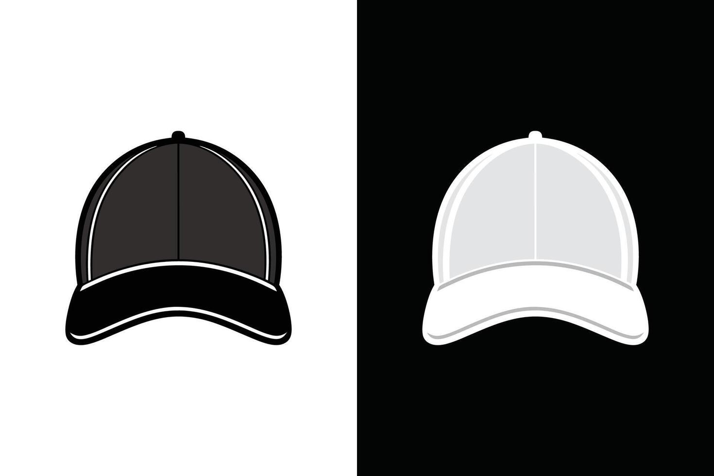Black and white Color Cap Hat Mock up vector