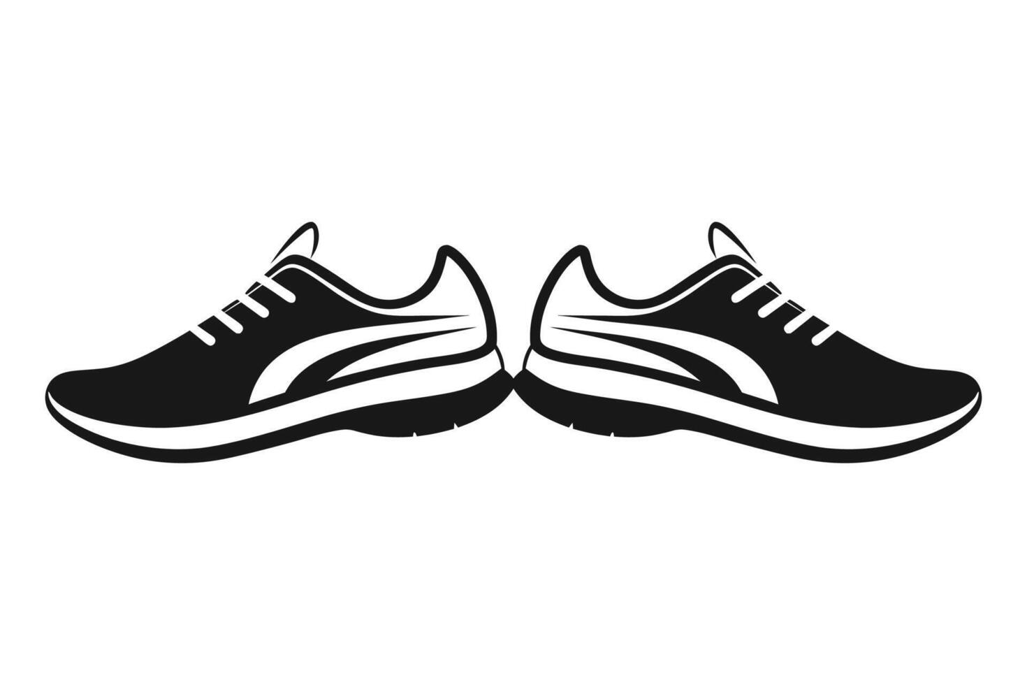 Running Shoes Icon Silhouette Illustration vector