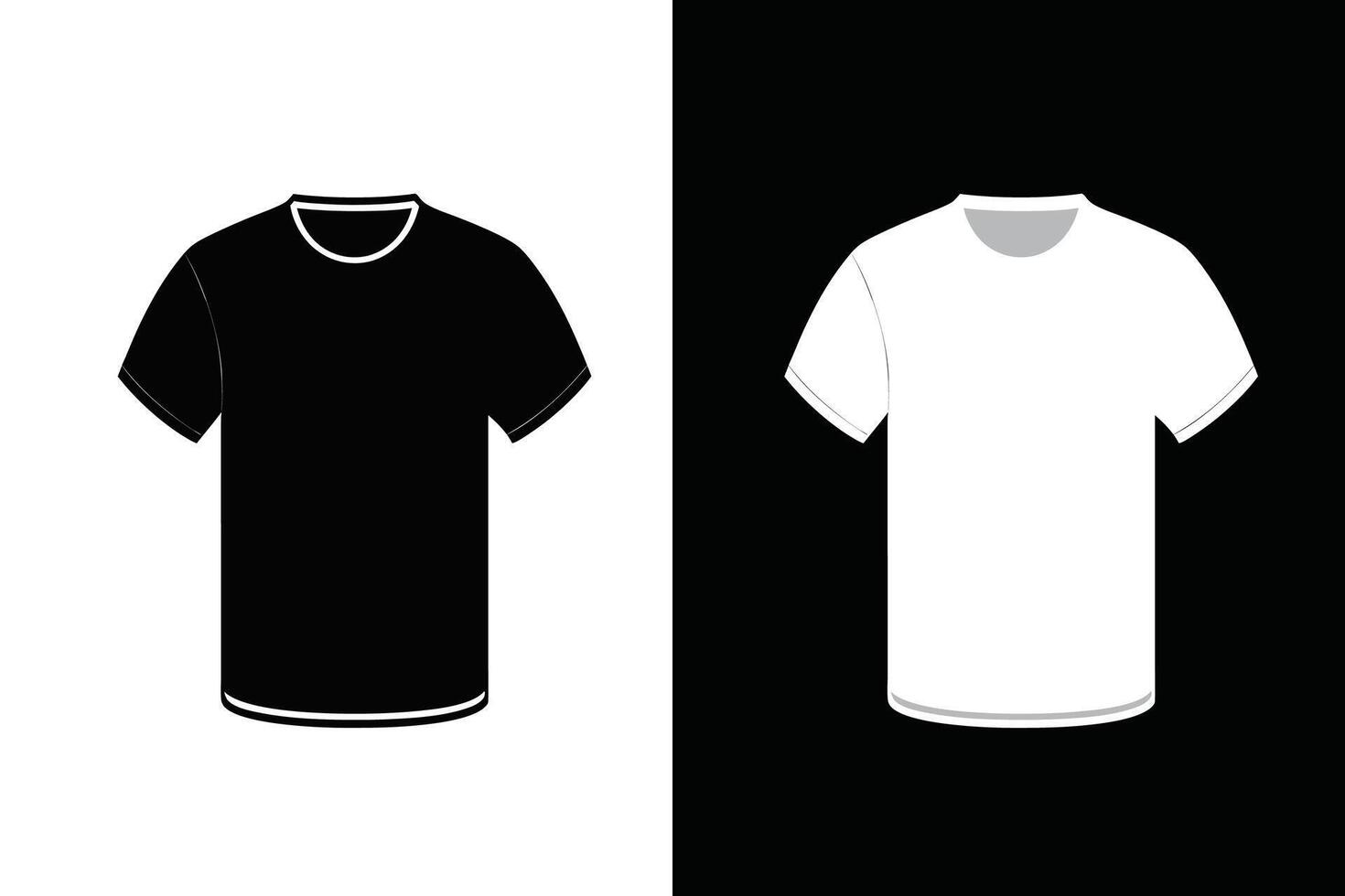 Black and white Color unisex T shirt Mock up vector