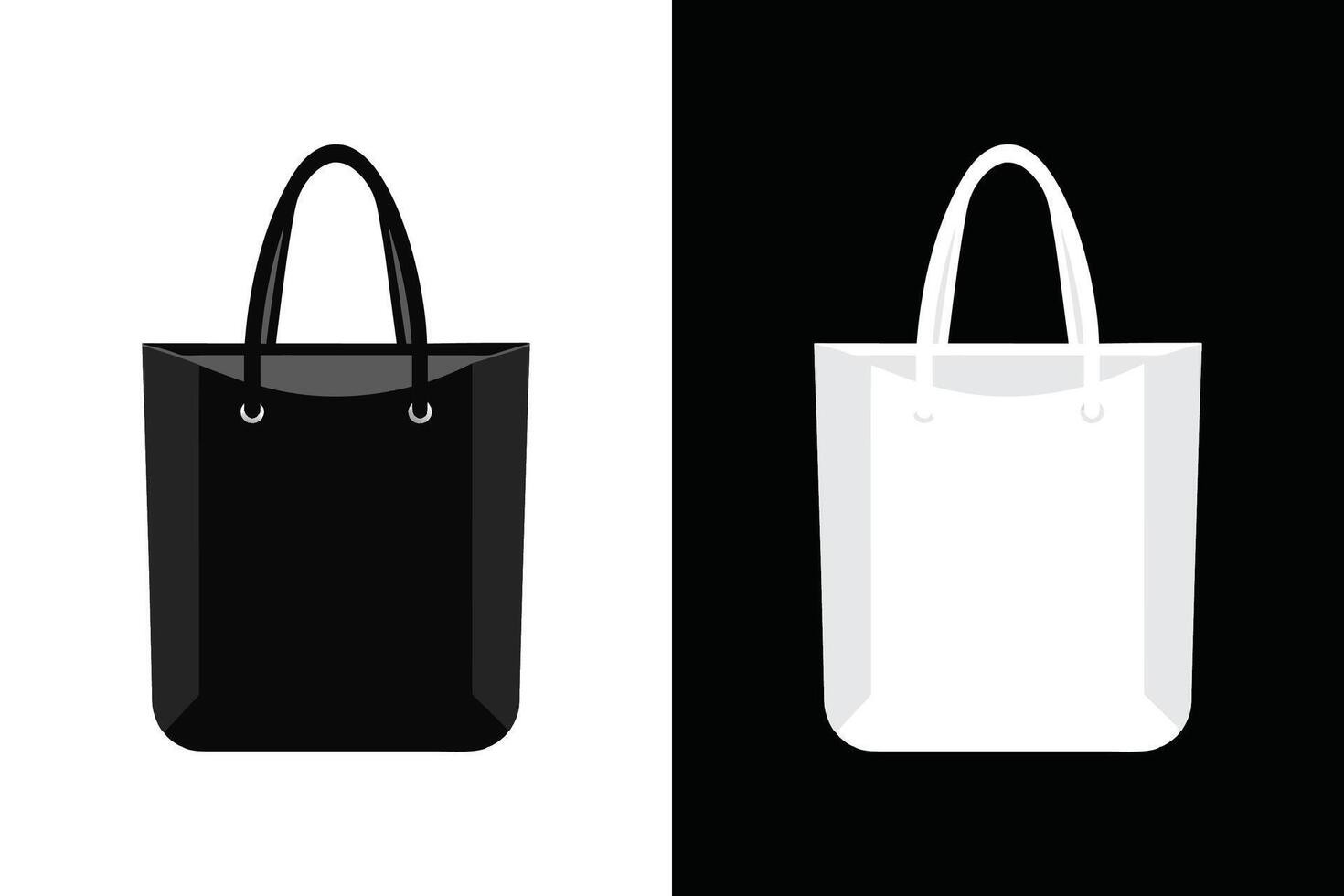 Black and white Color Tote Bag Mock up vector