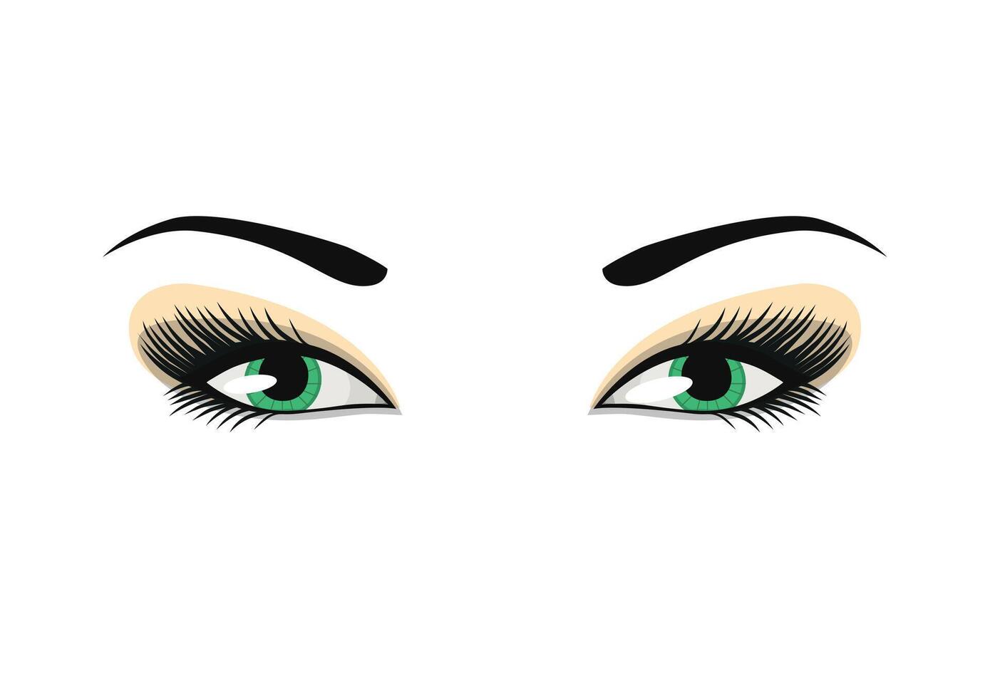 Female eyes with long lashes and make up vector