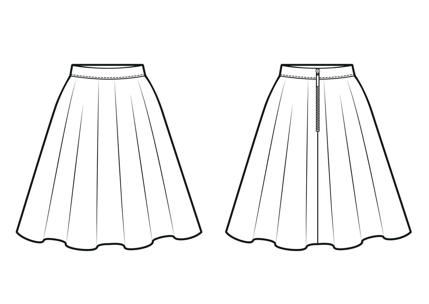 Female skirt template isolated on a white background vector
