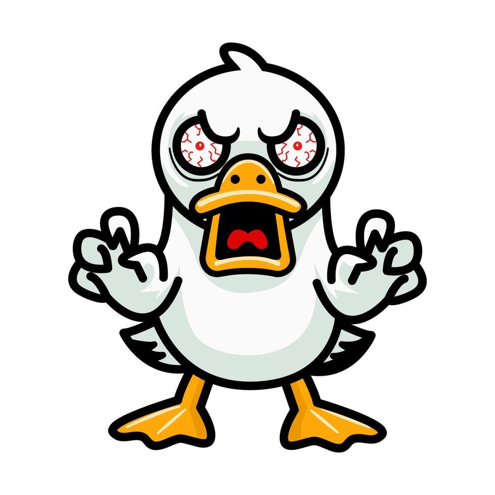Furious Cartoon Duckling vector