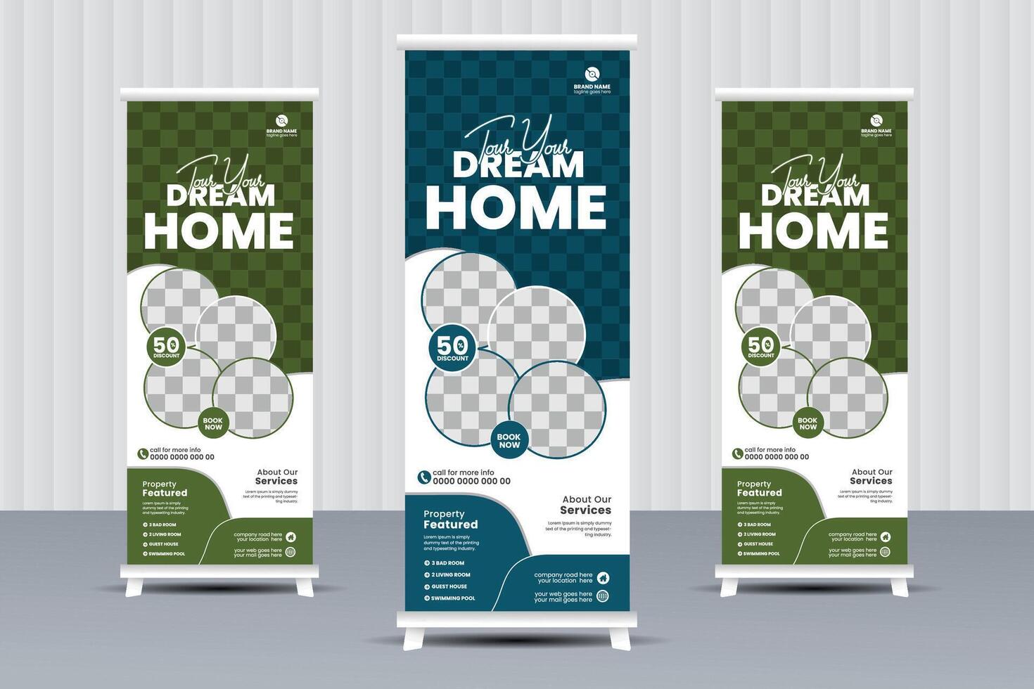 Real Estate roll up banner design , home for sale vector