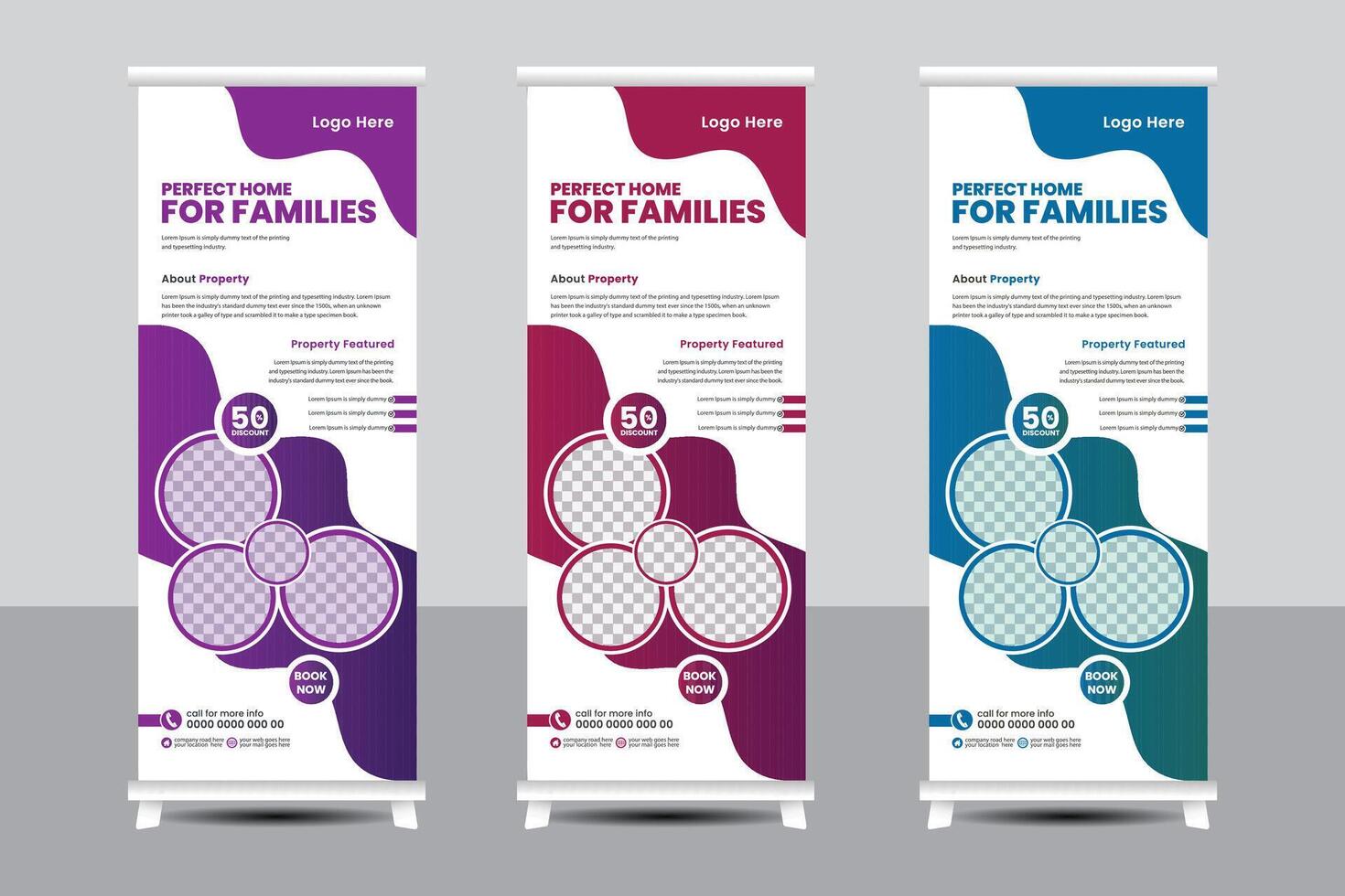 roll-up banner template vector