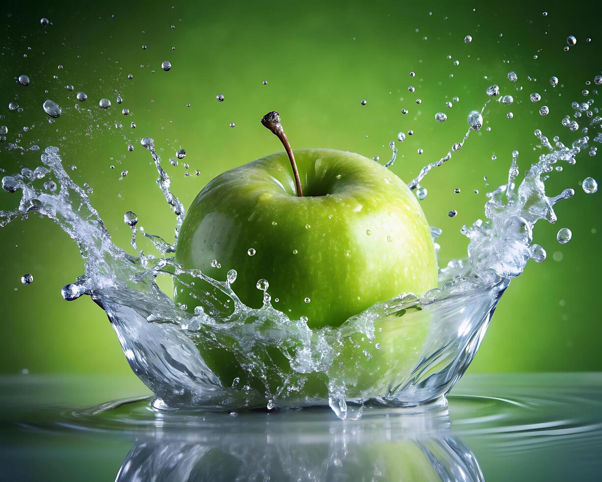 apple and splash of water photo