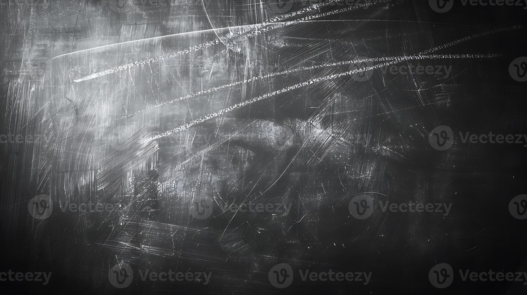 Angled view of pristine blackboard, soft daylight, smooth texture, no chalk residue. photo