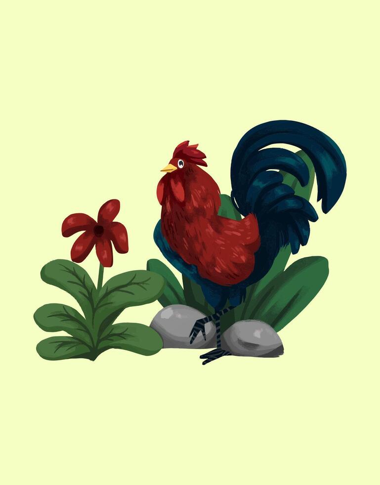 cartoon chicken illustration vector