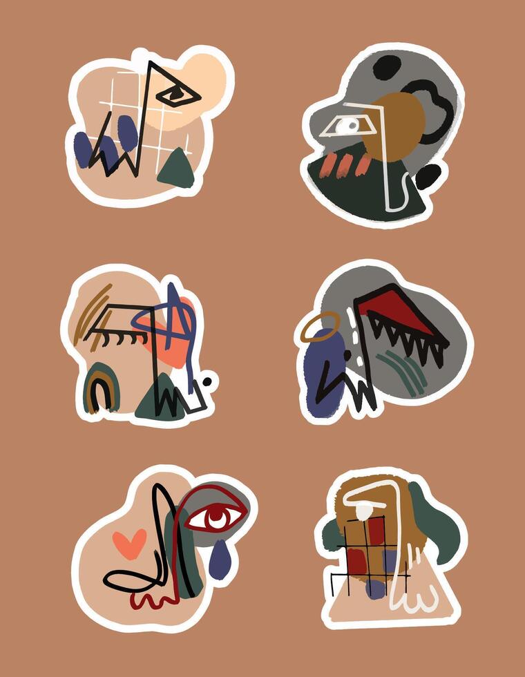 abstract sticker set vector
