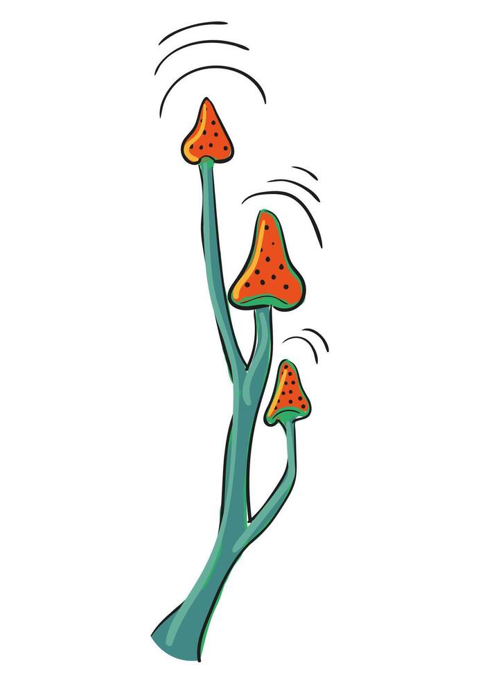 magic mushroom fairytale vector