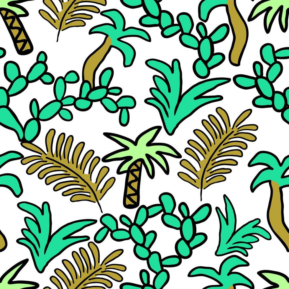 seamless pattern with plants vector