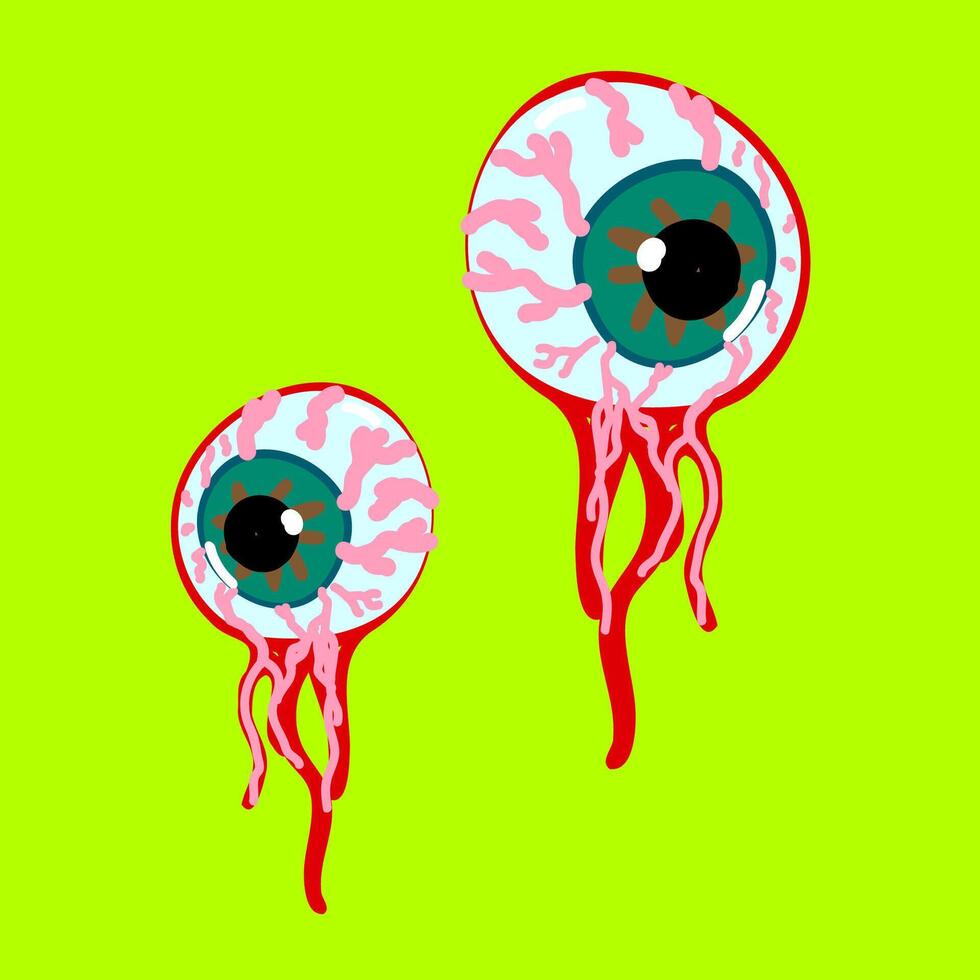 eye ball horror style vector