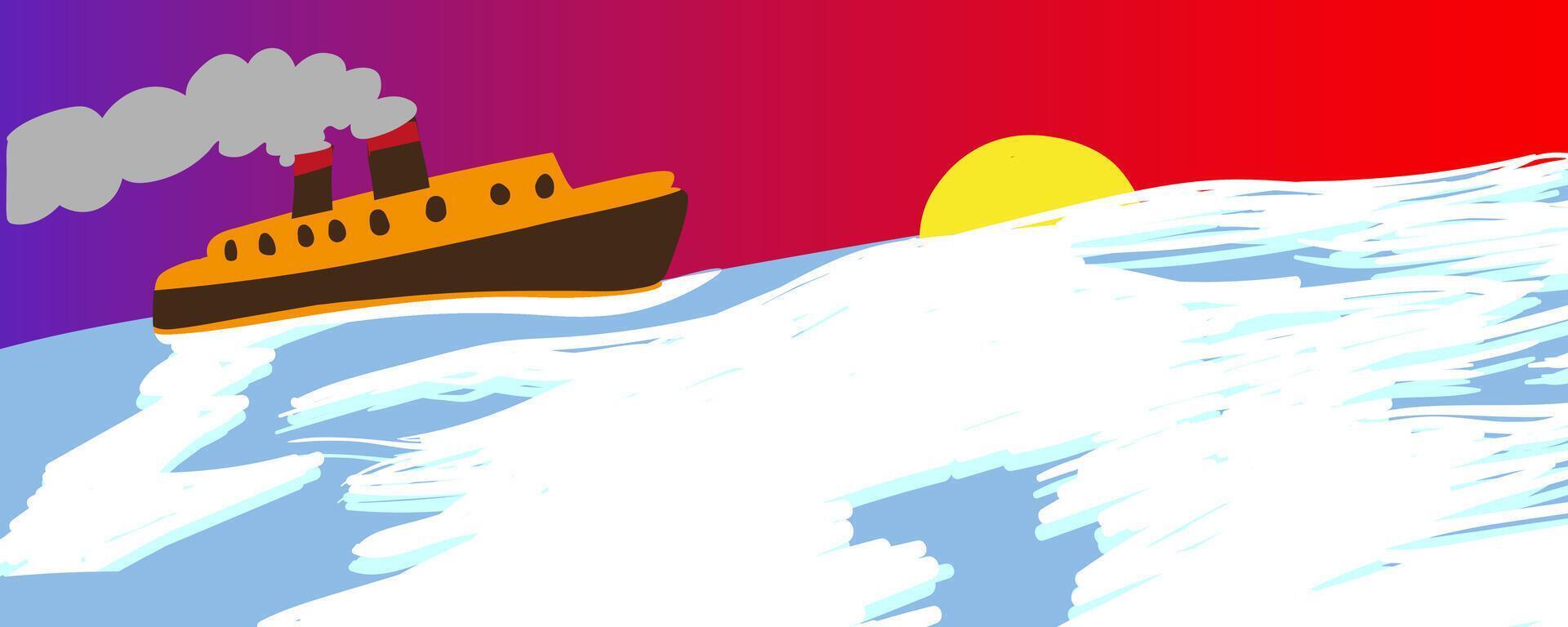 horizontal cartoon background vector