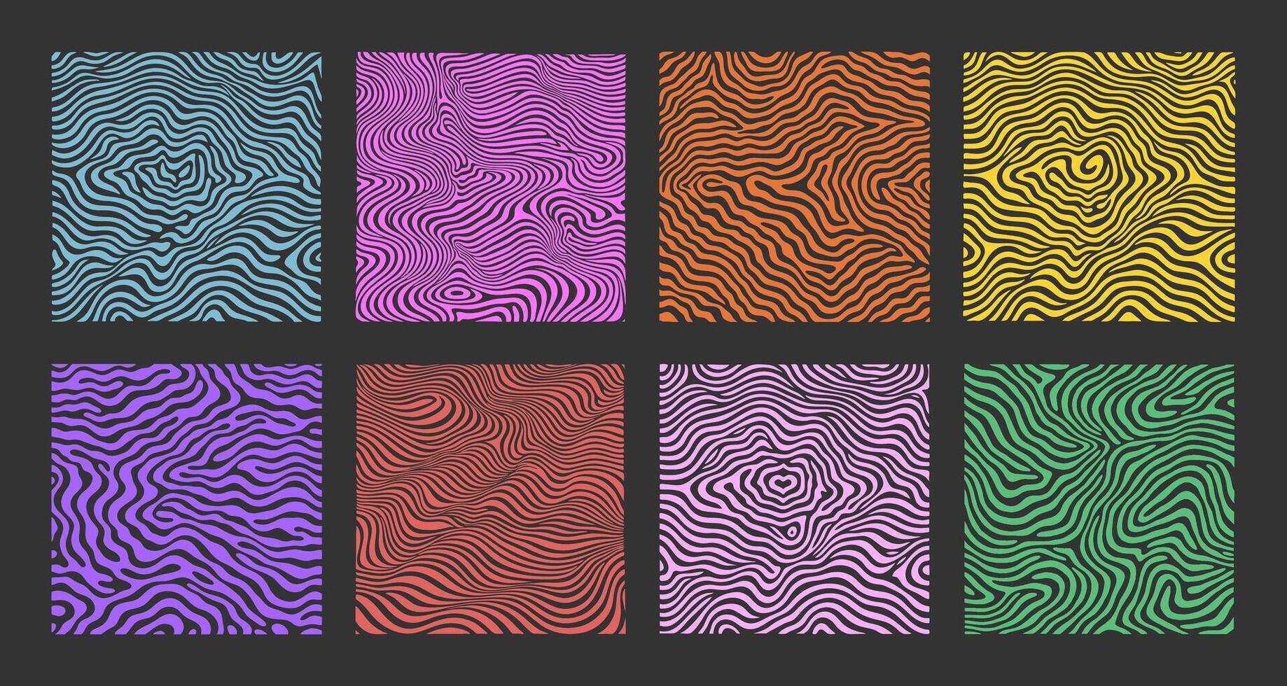 Groovy psychedelic Y2K style swirl background flat style design illustration. vector