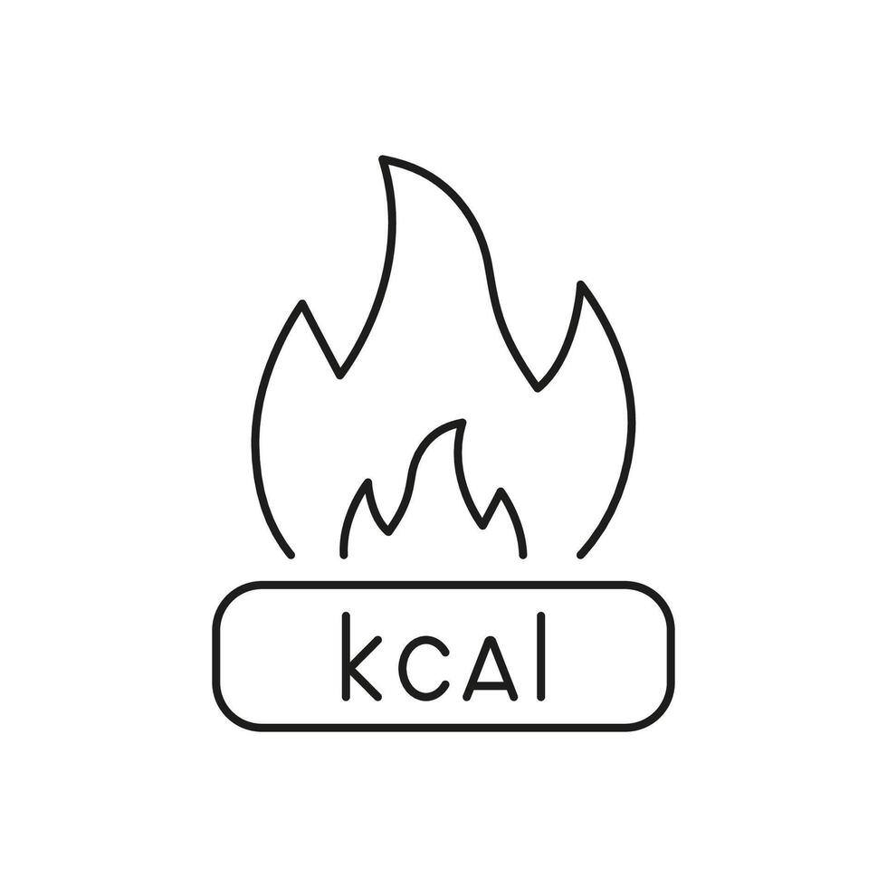 Calories Burn Line Icon. Physical Exercise and Weight Management Activity. Fitness Tracking Outline Icon. Isolated Illustration vector